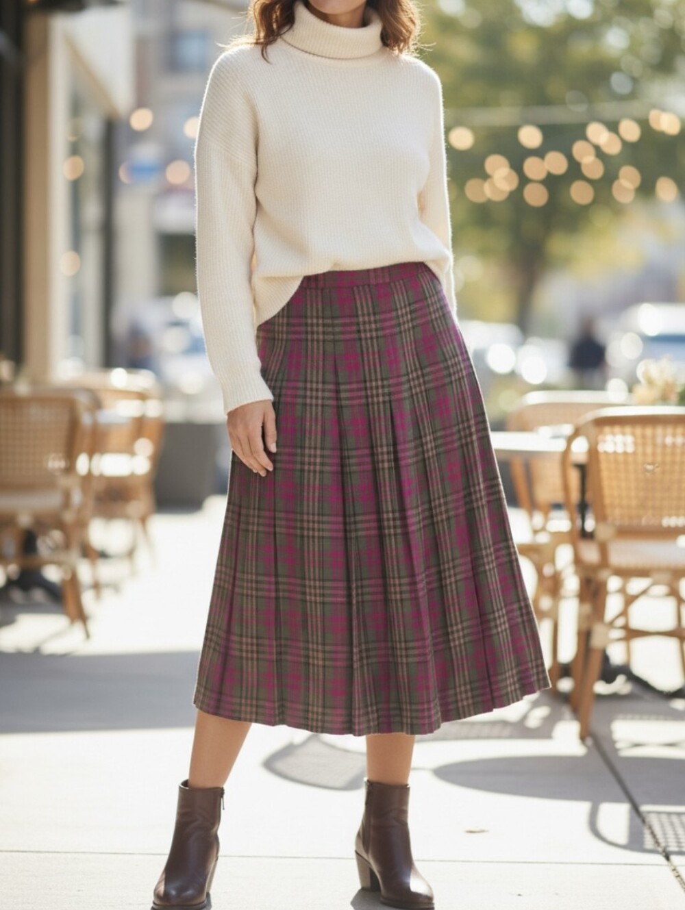 Pendleton Sophisticates Vintage Plaid Pleated Skirt Size 8 Summer Fall